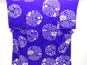 大正ロマン　紋錦紗絞り花丸文様着物